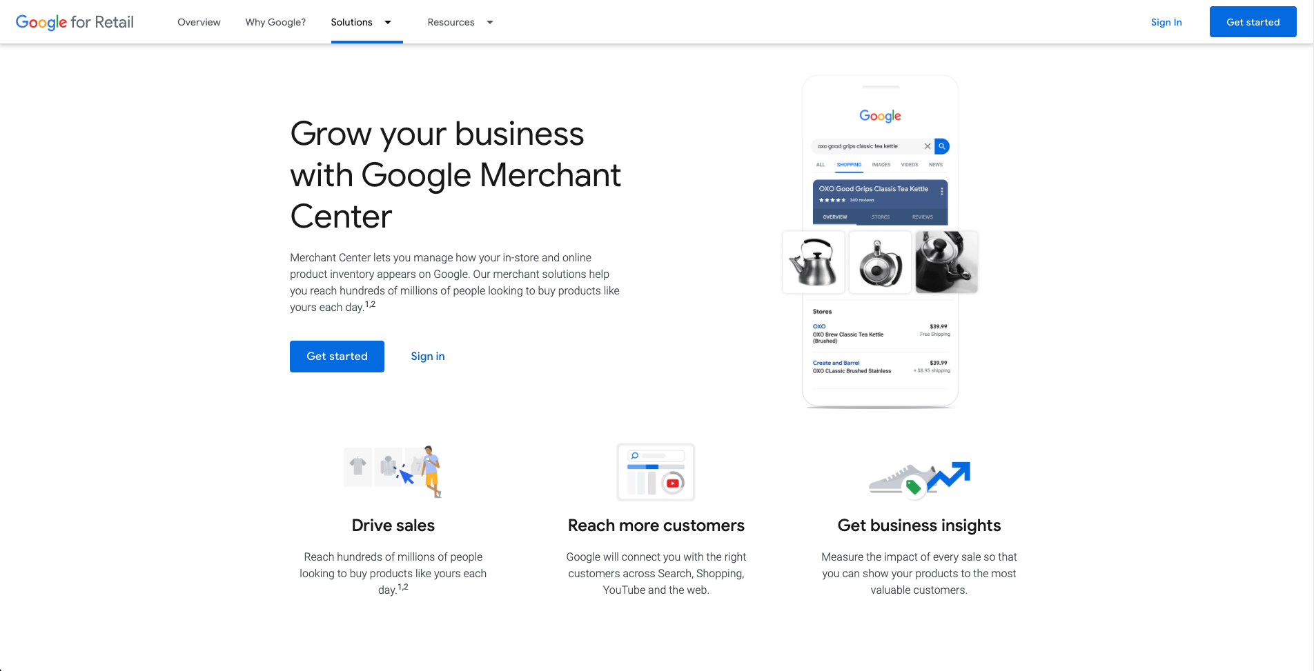 Google Merchant Center Homepage