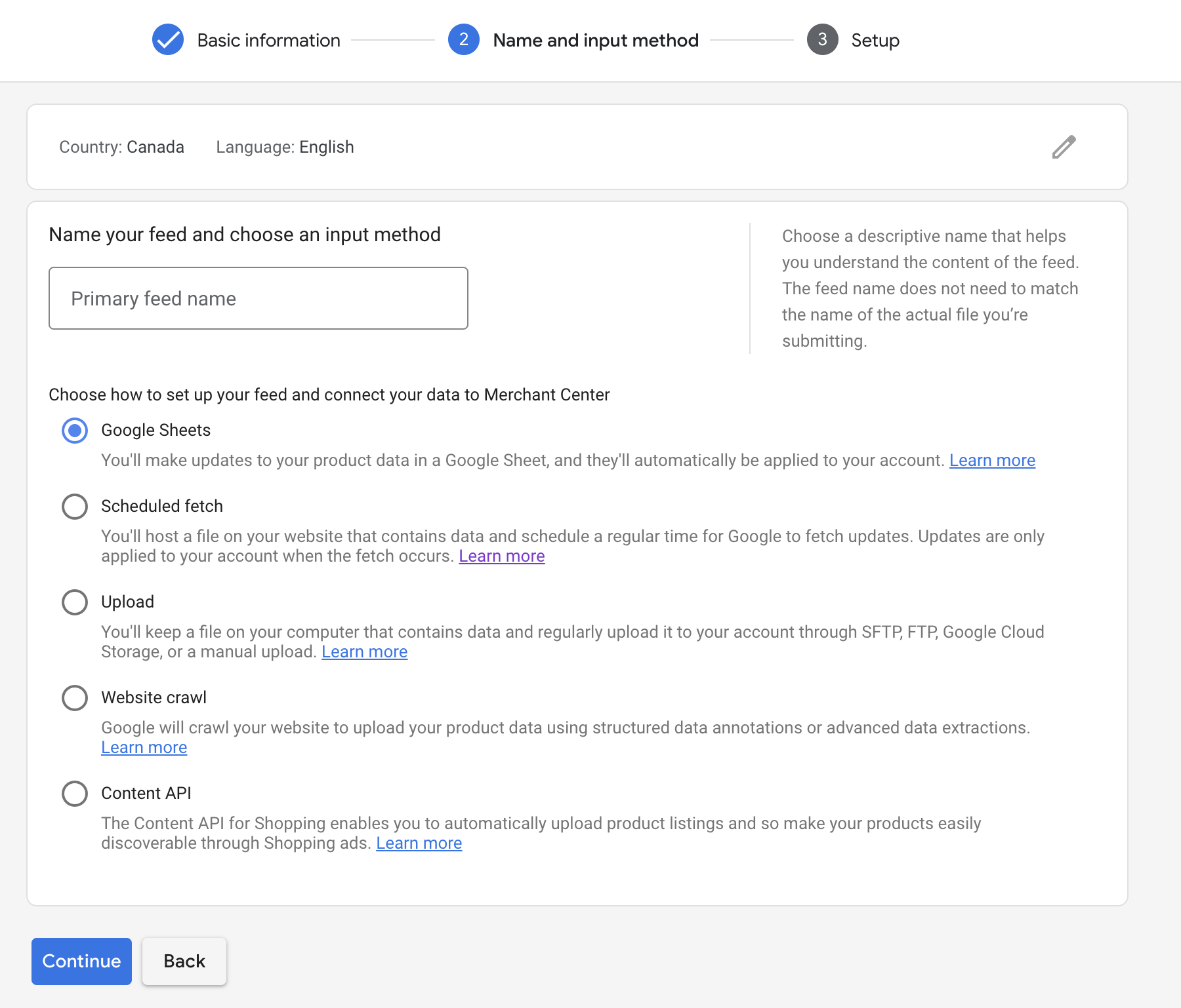 Import Product Feed to Google Merchant
